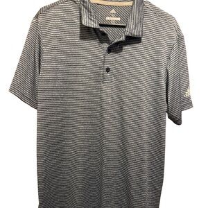 Adidas Men's Blue Striped Golf Polo Shirt